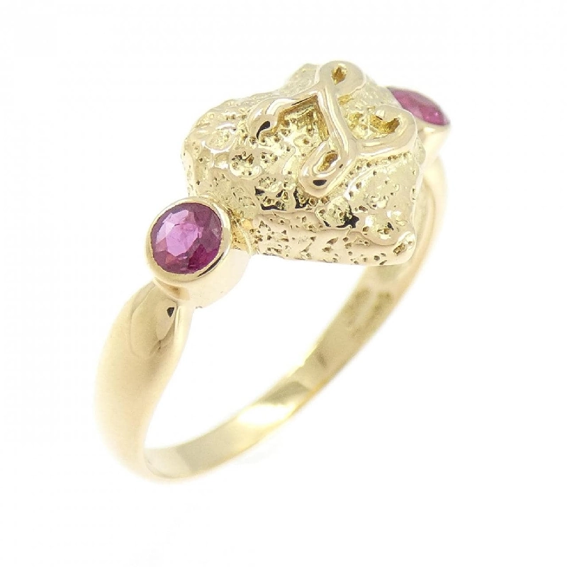 Nhẫn ruby chữ L 750YG - Hàng hiệu Authentic 853878