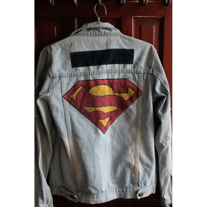 Áo Khoác Jean Nam, in hình Superman độc đáo sau lưng 701738