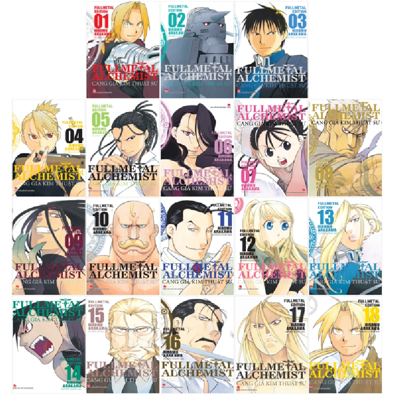 Combo Manga - Fullmetal Alchemist - Cang Giả Kim Thuật Sư - Fullmetal Edition: Tập 1 - 18 (Bộ 18 Cuốn) (2024) - Hiromu Arakawa 744316