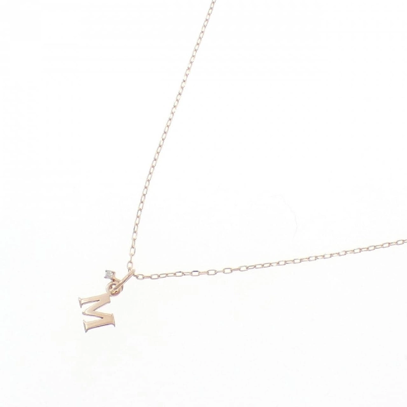 K14PG/K18PG Chữ cái M Dây chuyền Kim cương - Hàng hiệu Chính hãng 858501