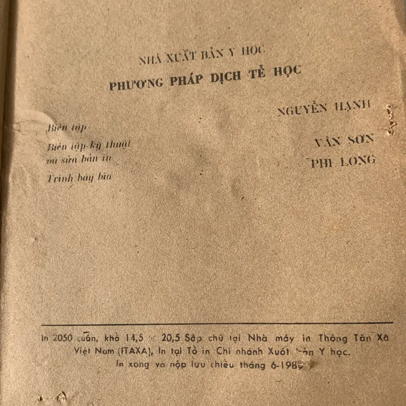 Phương pháp dịch tễ học, Nguyễn Văn Truyền, in năm 1989 709399