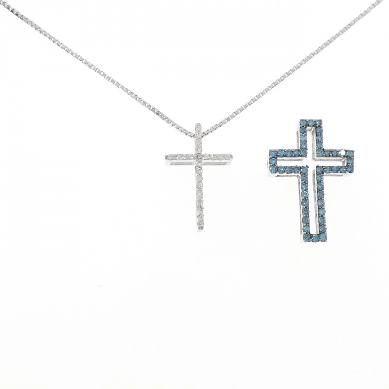 K18WG/K18BG 2WAY Đeo Chéo Dây Chuyền Kim Cương 0.50CT - Hàng hiệu Chính hãng 865484