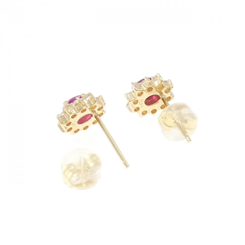 K18YG Bông tai Ruby - Hàng hiệu Chính hãng 869029