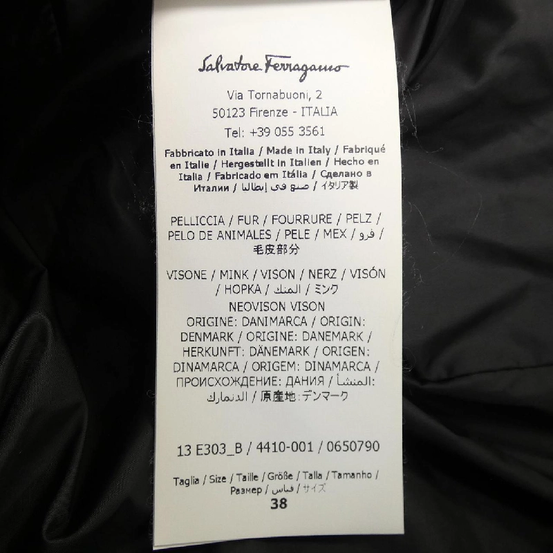 Áo khoác lông vũ SALVATORE FERRAGAMO - Hàng hiệu Authentic 822695