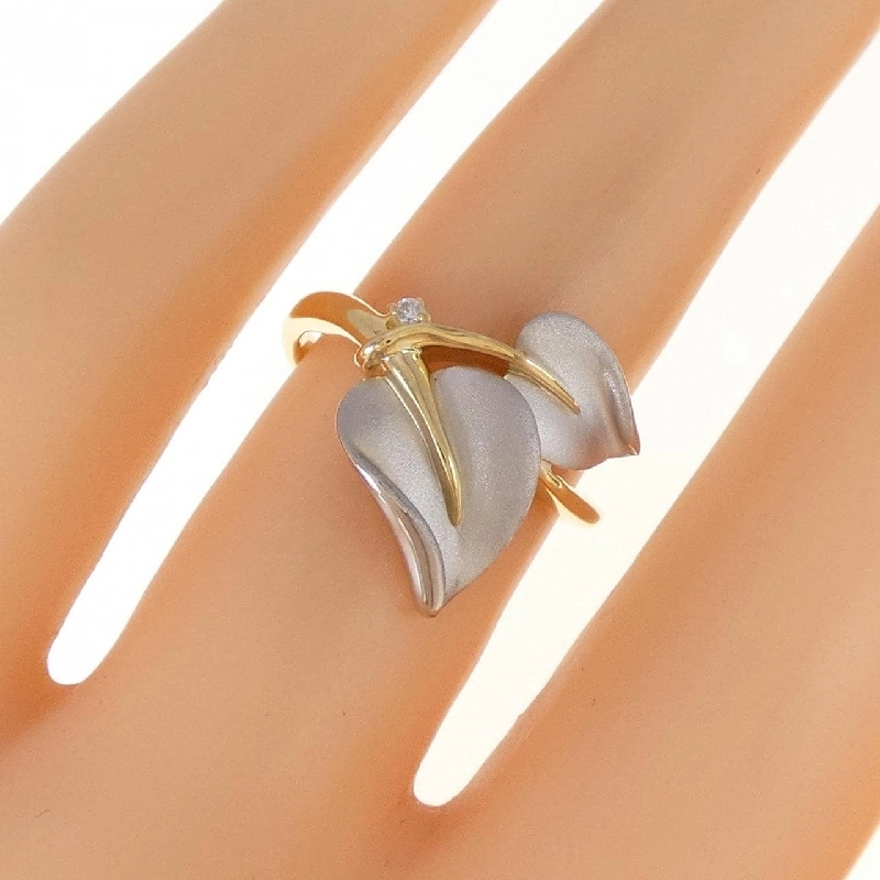 Nhẫn kim cương K18YG/PT900 0.01CT 670908