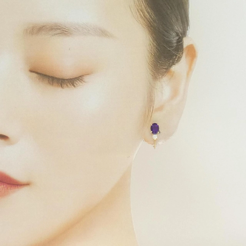 K18YG Amethyst Bông tai 1.57CT - Hàng hiệu Chính hãng 871418