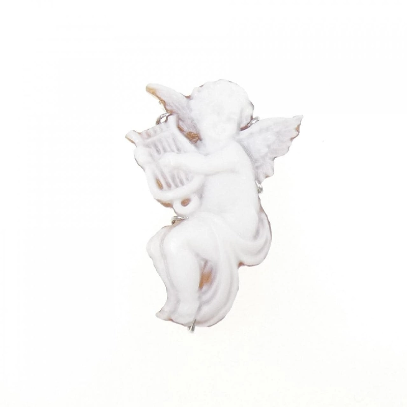 K18WG Thiên thần Shell Cameo Brooch - Hàng hiệu Chính hãng 871128