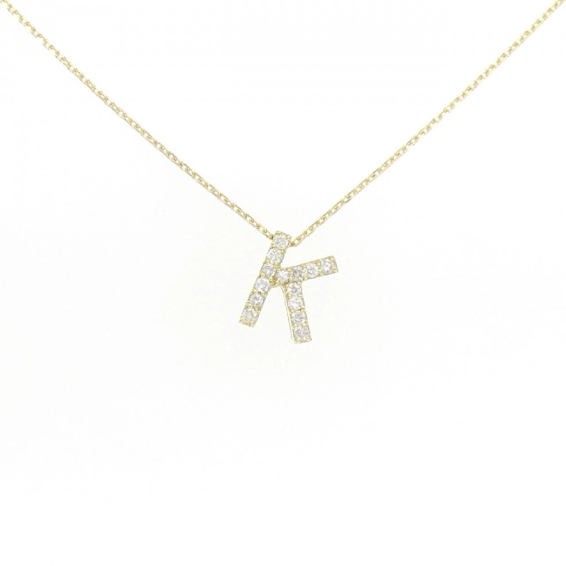 K18YG Chữ cái K Dây chuyền kim cương 0.28CT - Hàng hiệu Chính hãng 859156