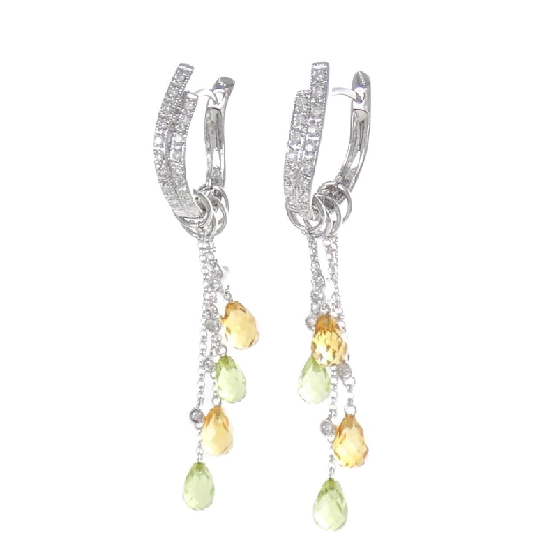 K18WG Đá màu Bông tai - Hàng hiệu Chính hãng 868961