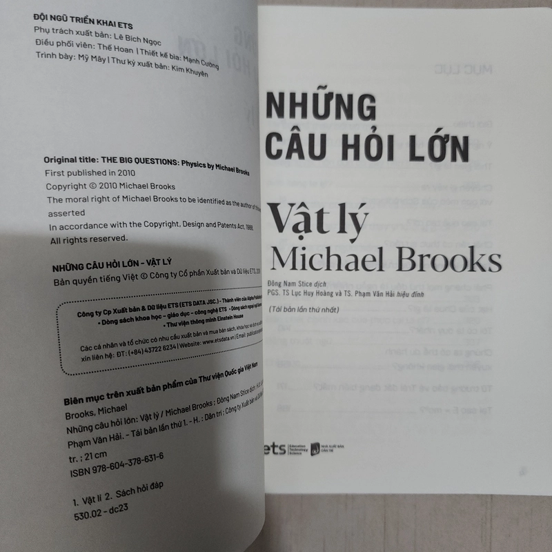 Sách Những câu hỏi lớn vật lý của Michael Brooks mới 95% 539834