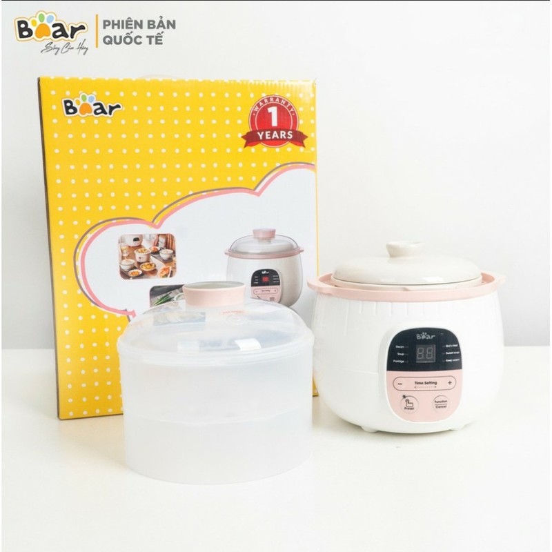 Nồi nấu cháo Bear 0,8l có lồng hấp 140706