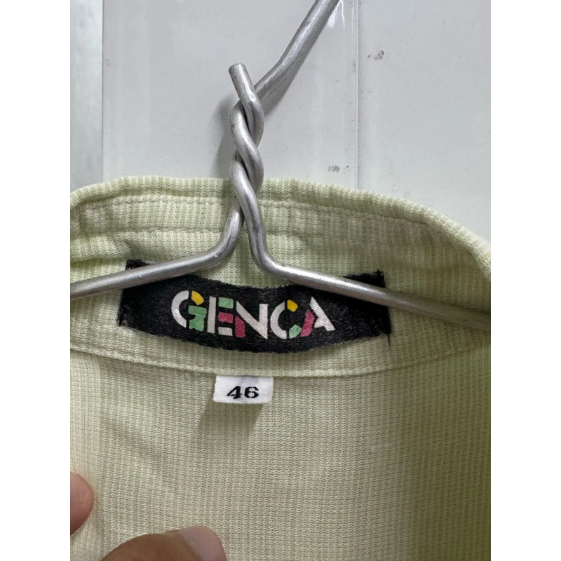 Áo sơ mi linen genca vintage, màu xanh cốm 455016