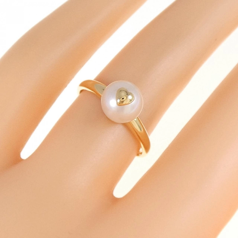 Nhẫn ngọc trai Akoya hình trái tim K18YG 7mm 671122