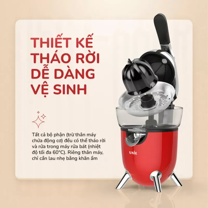 Máy vắt cam điện tự động UNIE UECJ-666R - Vắt kiệt nước, dùng siêu 🍊 727459