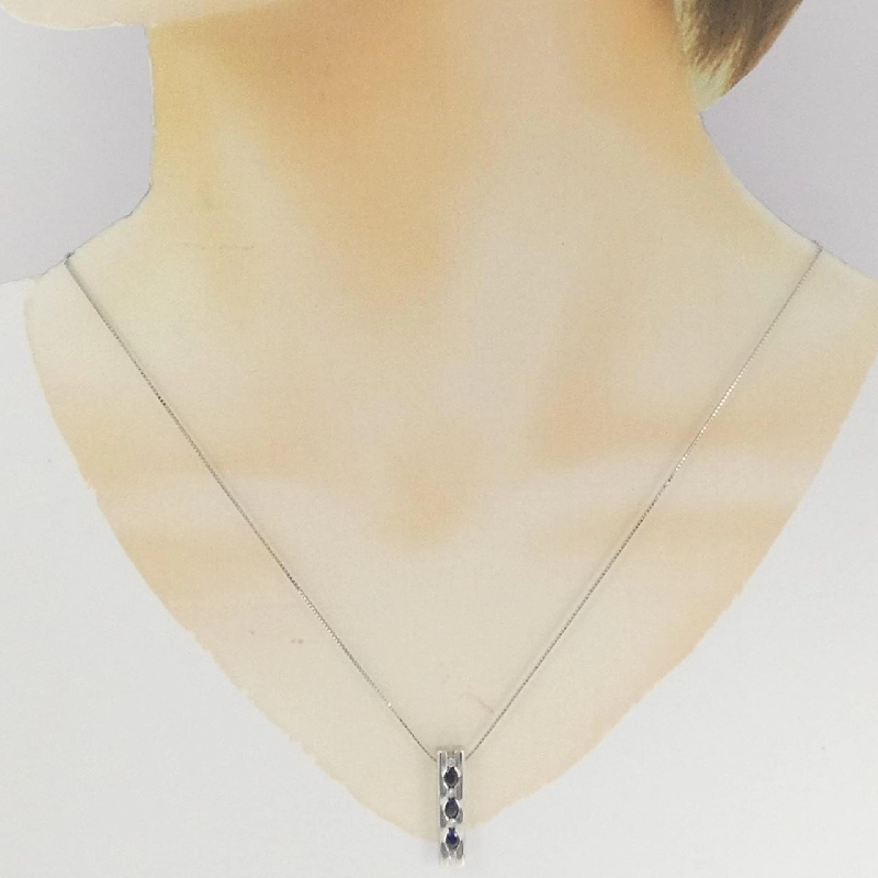 Dây chuyền Sapphire PT900/PT850 0.68CT - Hàng hiệu Chính hãng 859985