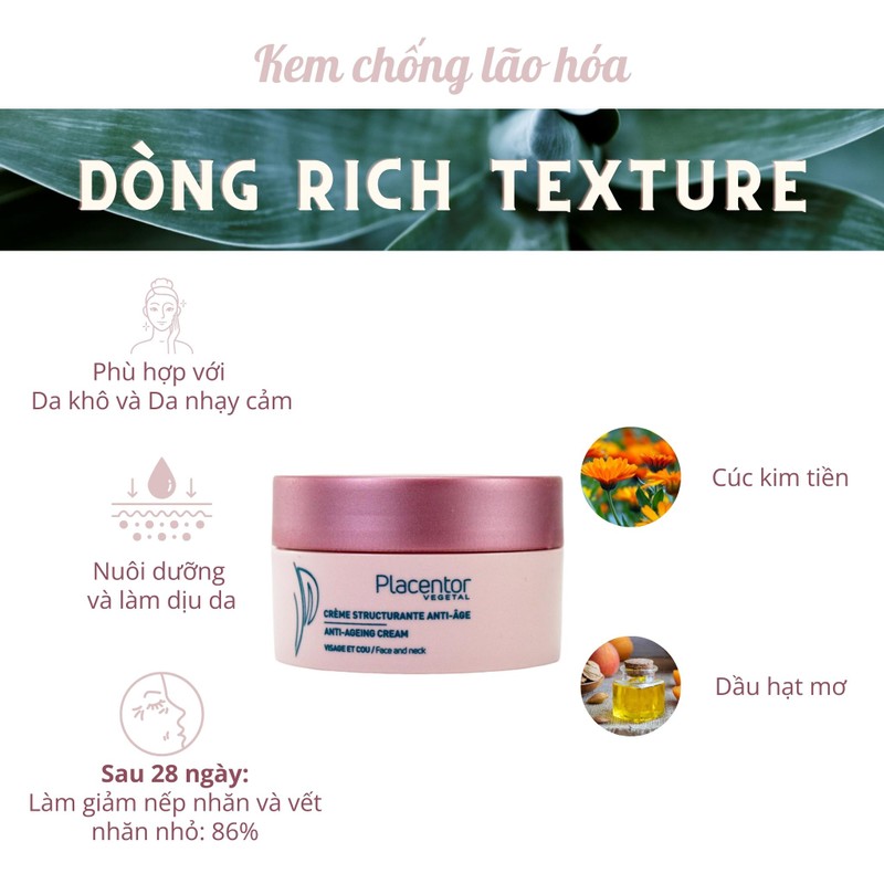 Kem dưỡng da chống lão hóa, căng mướt da Placentor Vegetal Cream 50ml - Ry Store 186690