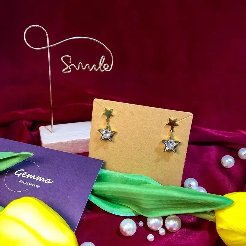 Titan (không đen gỉ) - Khuyên tai/Bông tai titan trang sức nữ ngôi sao 608244