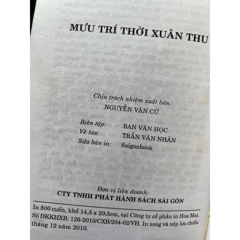 Mưu trí thời Xuân Thu - bìa mềm tay gấp 188595