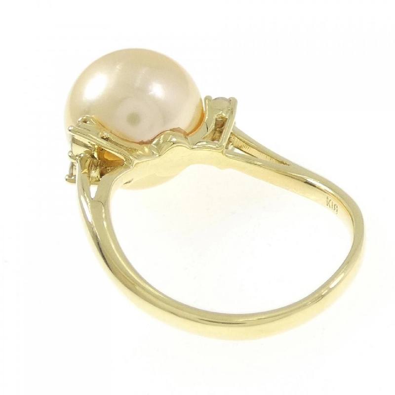 Nhẫn ngọc trai trắng K18YG 11.4mm - Hàng hiệu Authentic 853636