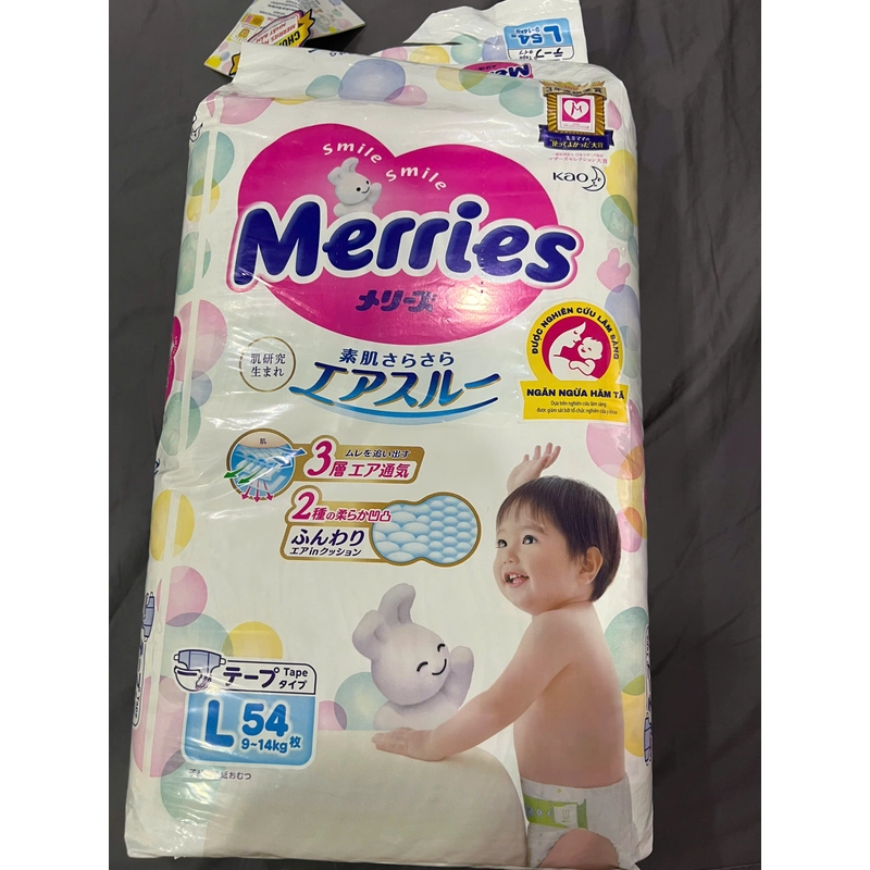 Tã dán Merries Size L 54 (9~ 14 kg) 222396