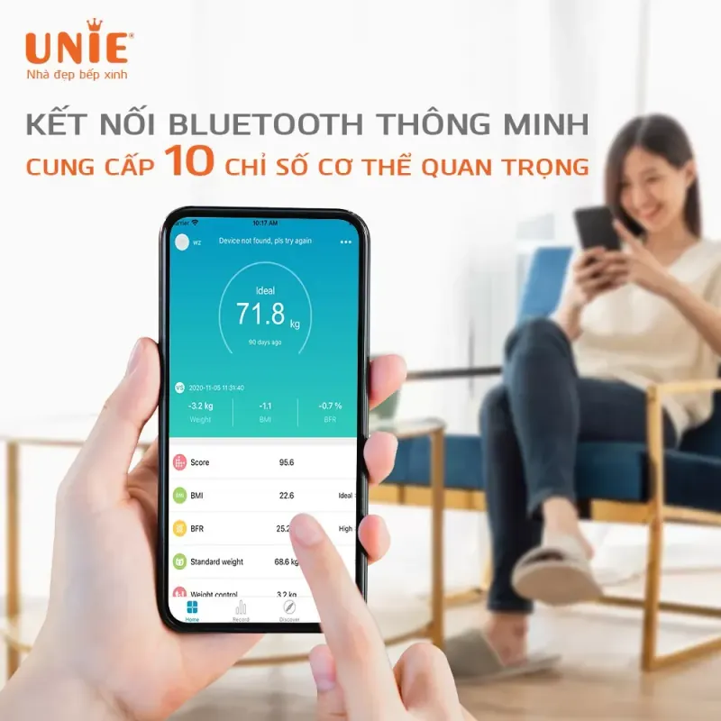 Cân điện tử thông minh UNIE UN-135 nhỏ gọn 786475