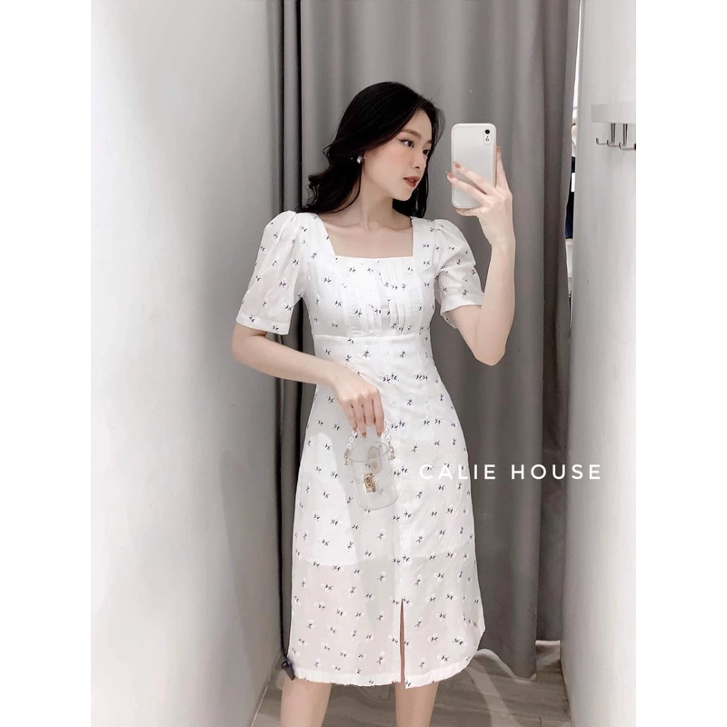 Váy Calie house cổ vuông nhẹ nhàng nữ tính 466489