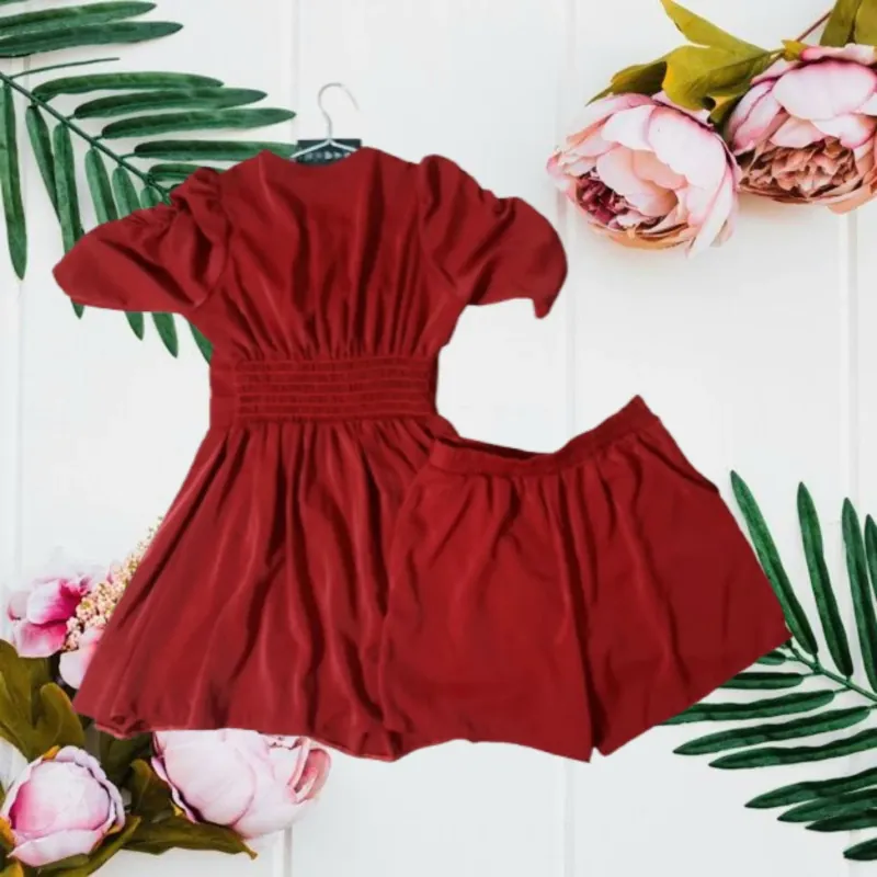 Set bộ peplum màu đỏ đô freesize duói 60 kí  nguyên mác 927877