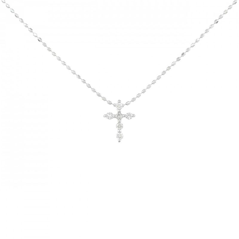 K18WG Dây chuyền kim cương chéo 0.07CT - Hàng hiệu Chính hãng 858371