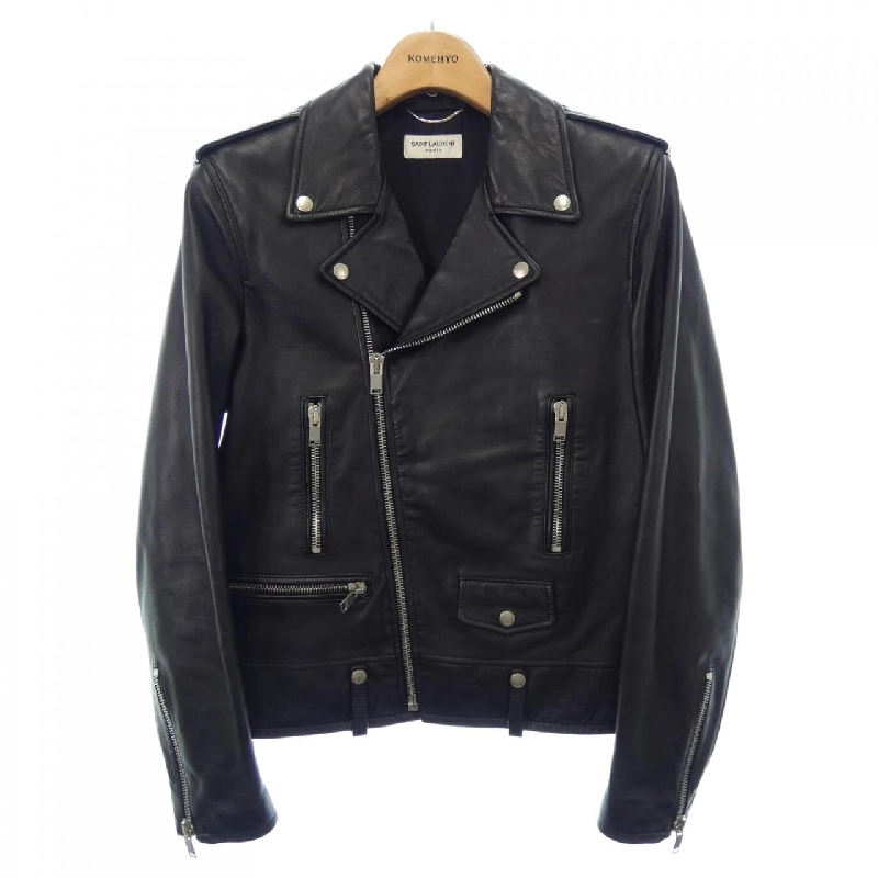 Áo khoác da biker SAINT LAURENT - Hàng hiệu Authentic 896022