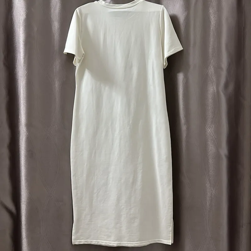 Đầm suông trắng chất cotton.  734164