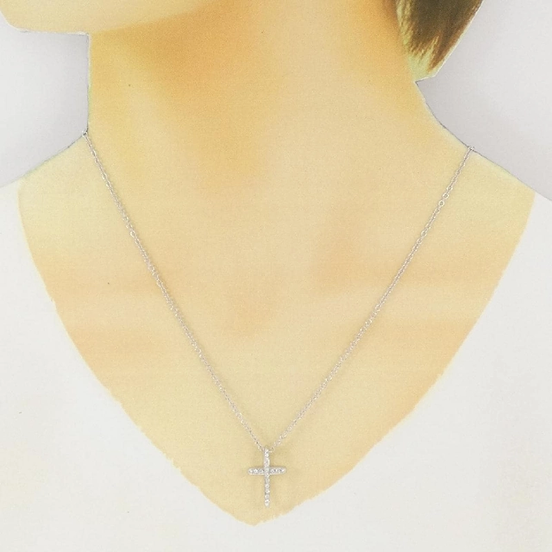 750WG Cross Diamond Necklace - Hàng hiệu Authentic 860061