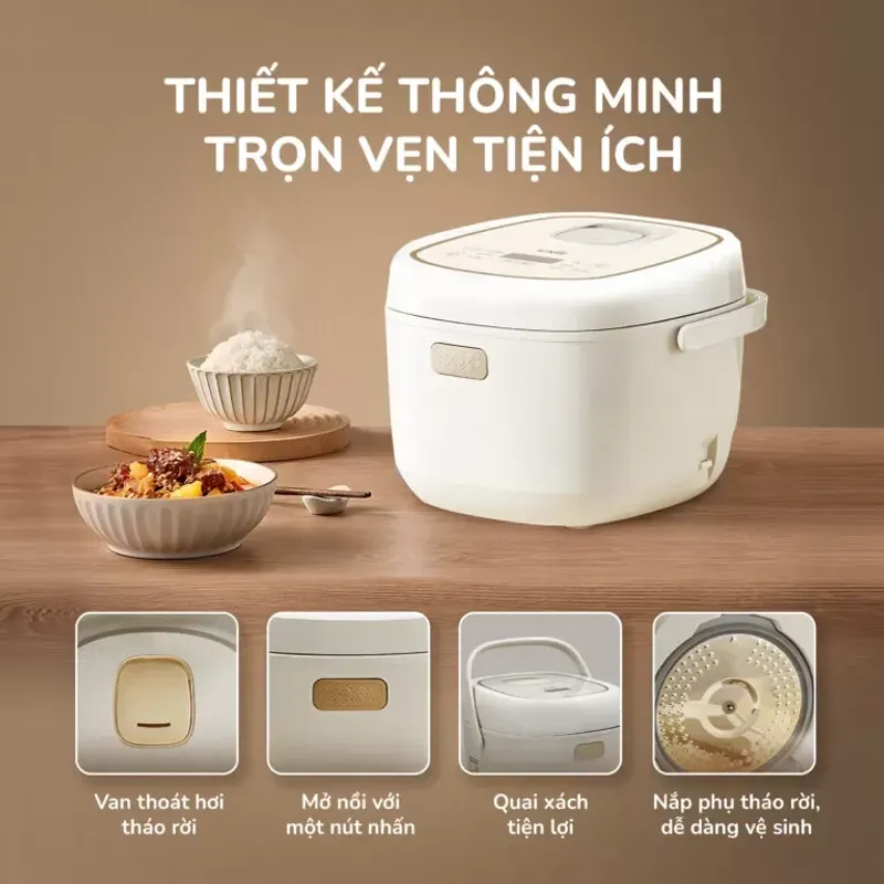 Nồi Cơm Điện Lòng Gốm UNIE URC818 – Dung tích 1,8L, Chống Dính Tự Nhiên 573059