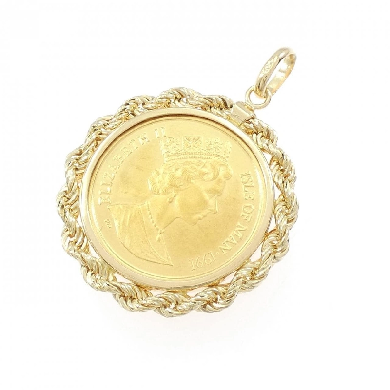 K18YG(枠) Đồng xu Mặt dây chuyền - Hàng hiệu Authentic 864205