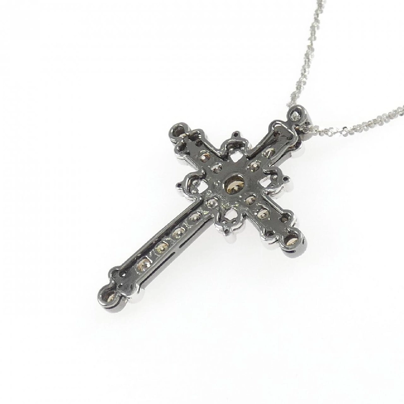 K18WG/K18BG Dây chuyền kim cương chéo 0.92CT - Hàng hiệu chính hãng 858334