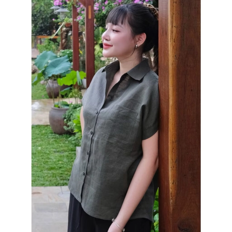 Áo sơ mi linen freesize 512350