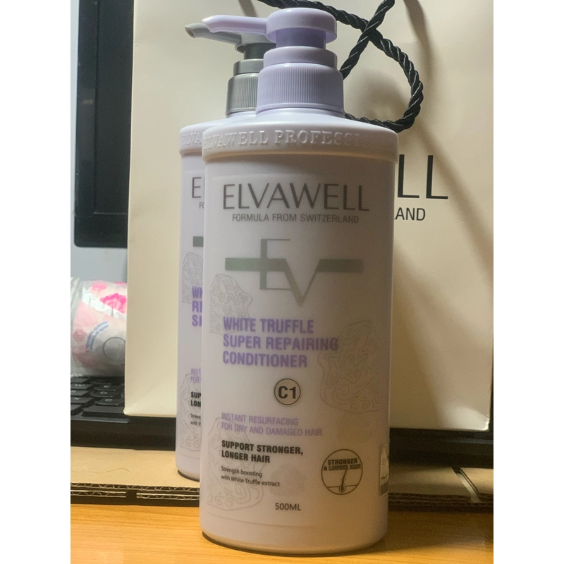 Cặp dầu gội Elvawell 500ml màu tím chính hãng nguyên tem 144572