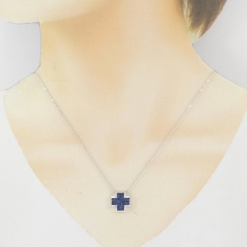 K18WG Sapphire Necklace 1.20CT - Hàng hiệu Chính hãng 856518