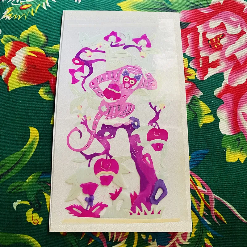 Ảnh nghệ thuật cắt giấy Trung Hoa (con giáp Thân)  731480