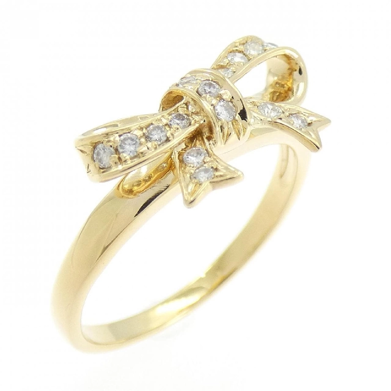 Nhẫn kim cương 18KYG hình ruy băng 666929