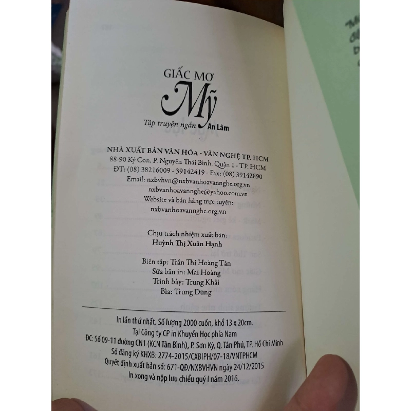 Giấc mơ Mỹ - An Lâm Truyện ngắn HCM1008 920784
