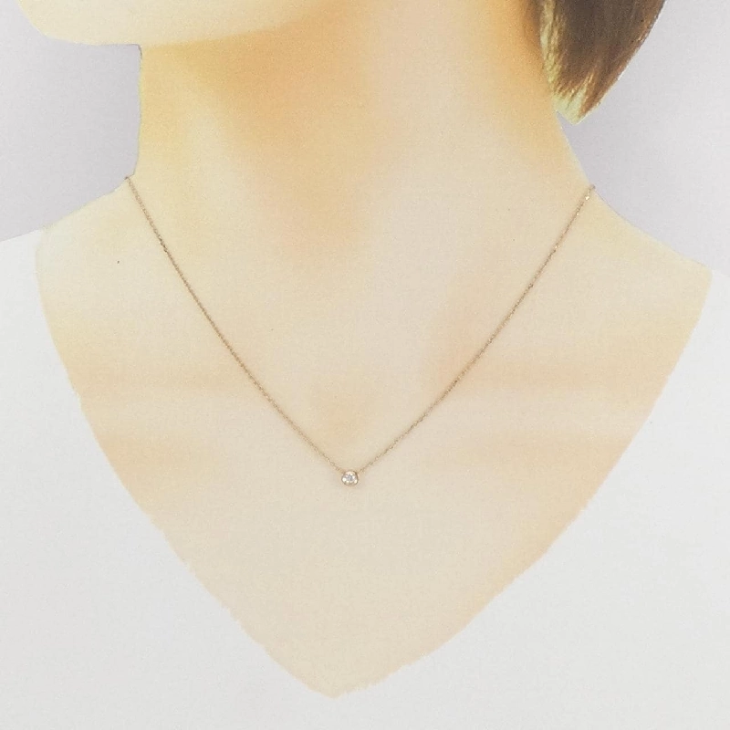 K18PG Solitaire Dây chuyền kim cương - Hàng hiệu Authentic 863324