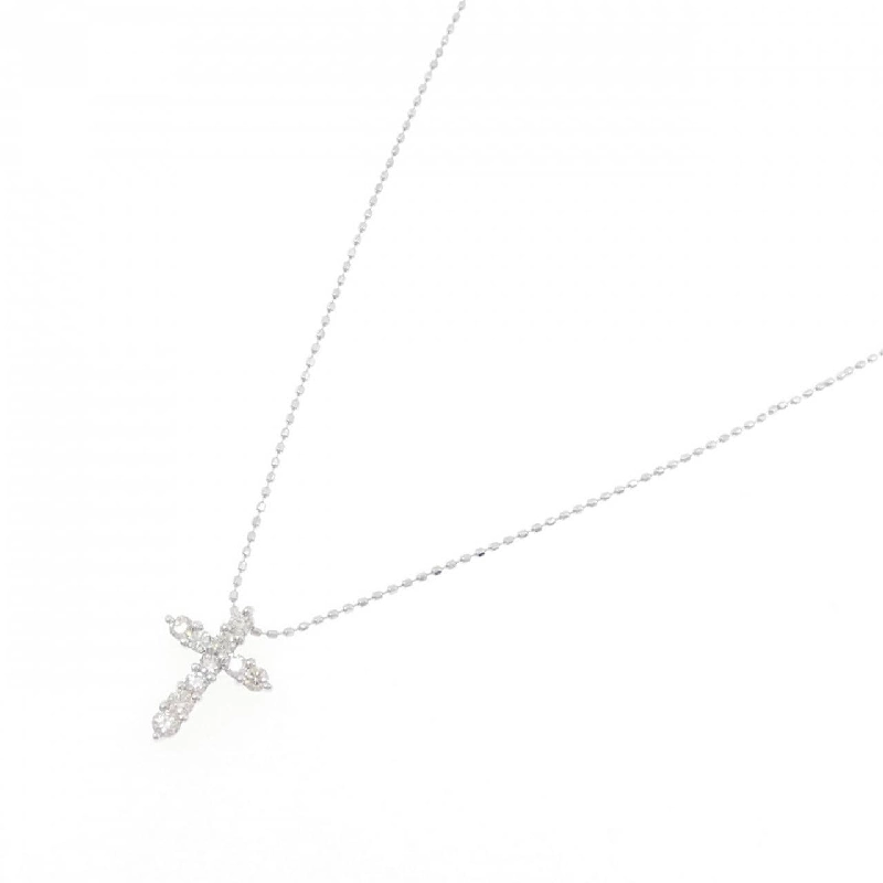 K18WG Dây chuyền kim cương chéo 0.30CT - Hàng hiệu chính hãng 861296