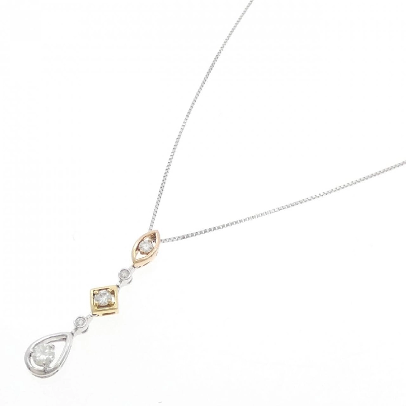 K18 Ba màu Dây chuyền Kim cương 0.47CT - Hàng hiệu Chính hãng 865902