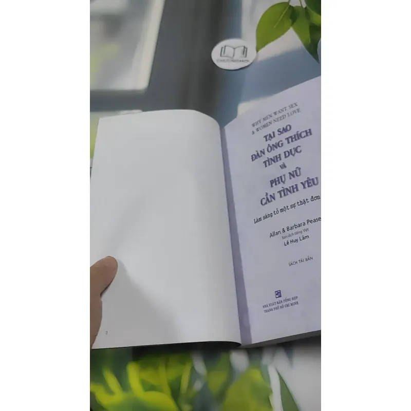 [MIỄN PHÍ BỌC SÁCH] Tại Sao Đàn Ông Thích Tình Dục Và Phụ Nữ Cần Tình Yêu - Allan & Barba 727372