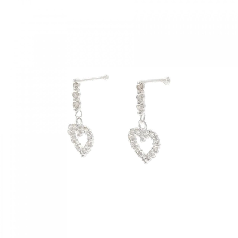 K18WG Bông tai kim cương hình trái tim 0.22CT - Hàng hiệu chính hãng 870418