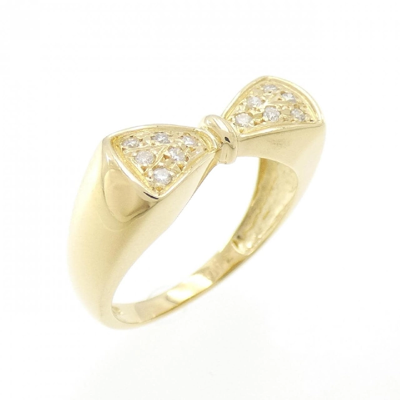 Nhẫn kim cương K18YG hình ruy băng 0.12CT 673211