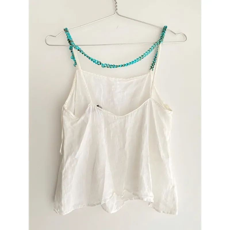 MỚI 100%***NEW**VẢI THÔ***ÁO ĐI BIỂN ZARA *2 DÂY CÁCH ĐIỆU ĐẶC BIỆT* CHẤT VẢI ĐŨI MÁT 591516
