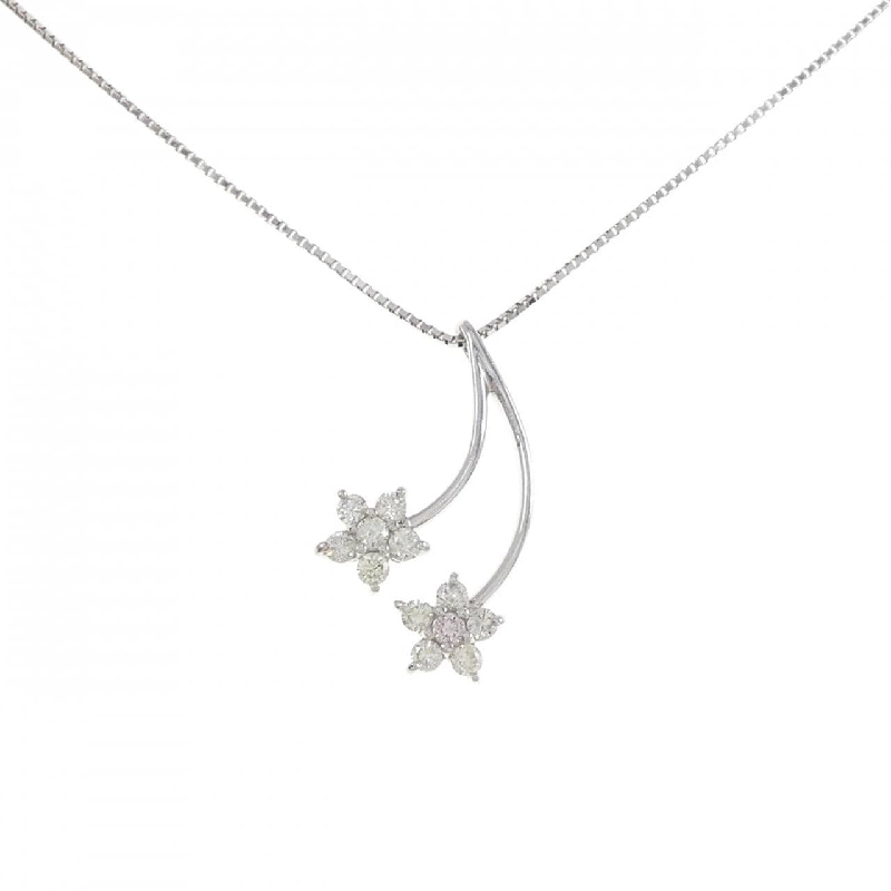 K18WG Hoa Hồng Kim Cương Dây Chuyền 0.03CT - Hàng hiệu Chính hãng 862132