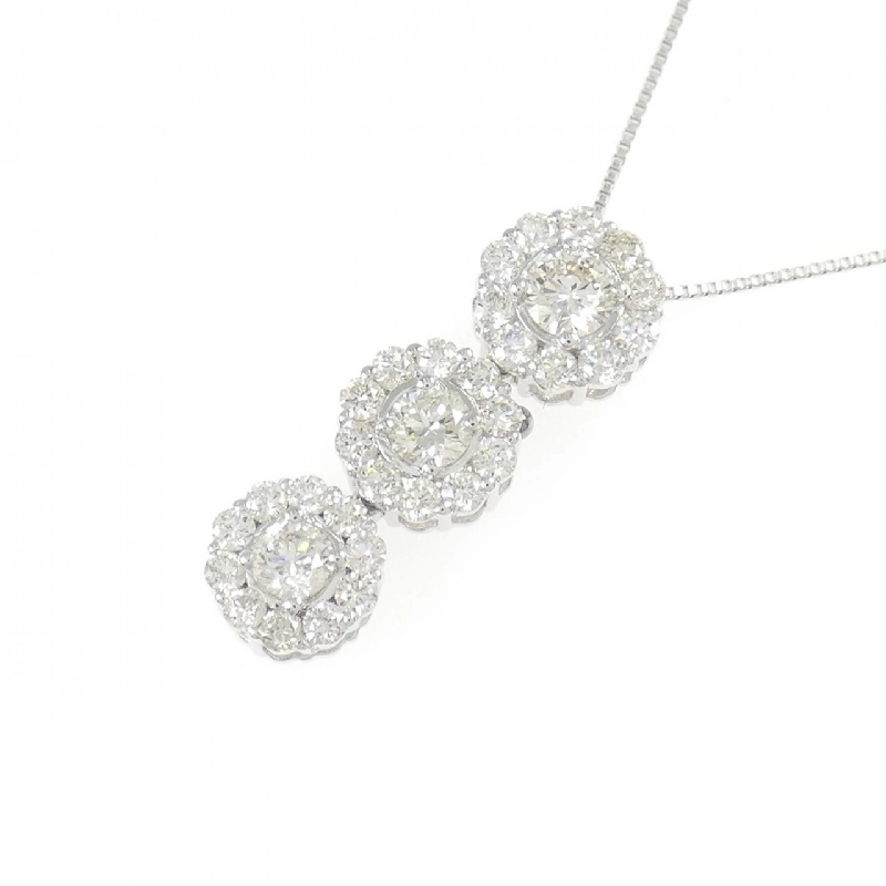 K18WG Hoa Đá Kim Cương Dây Chuyền 1.00CT - Hàng hiệu Chính hãng 858149