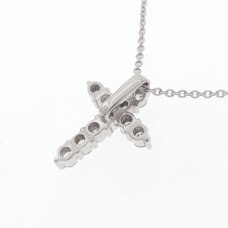 PT/K18WG Dây chuyền kim cương chéo 0.30CT - Hàng hiệu Authentic 860453